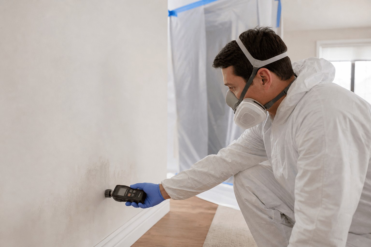 Residential mold remediation and containment work